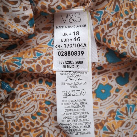 Marks & Spencer Classic Ladies Size 18 Button Closure V-neck Blouse - Picture 6 of 11